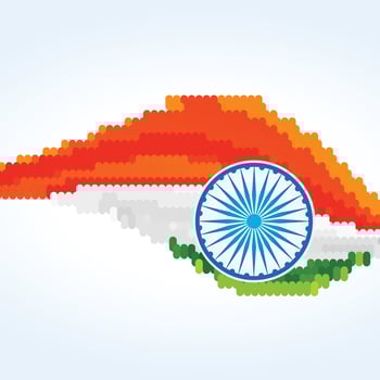 Indian Independence Day Background with Waves and Ashoka Wheel. Illustration vector