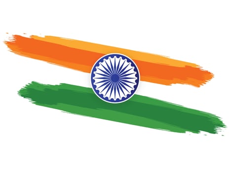 Indian Independence Day Background with Waves and Ashoka Wheel. Illustration vector