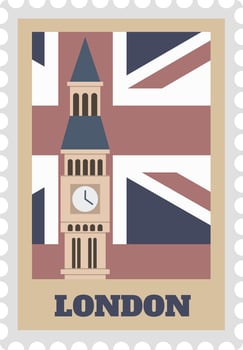 London england postal stamp paper label isolated vector