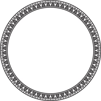 round Indian patterns. National circle ornaments, borders, frames. monochrome decorations of the peoples of South America, Maya, Inca, Aztecs. Print for fabric, paper, textile. vector