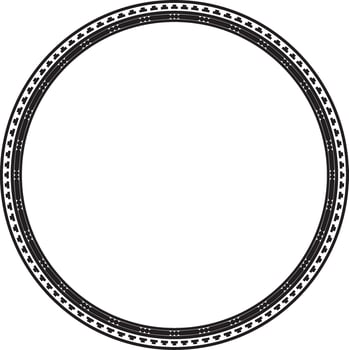 round monochrome seamless classical byzantine ornament. Infinite circle, border, frame Ancient Greece, Eastern Roman Empire. Decoration of the Russian Orthodox Church. vector