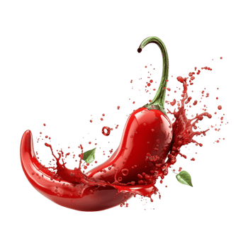 Red Chili Splash on Transparent Background png