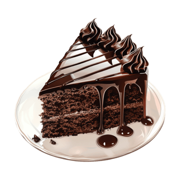 Chocolate Cake Slice on Transparent Background png