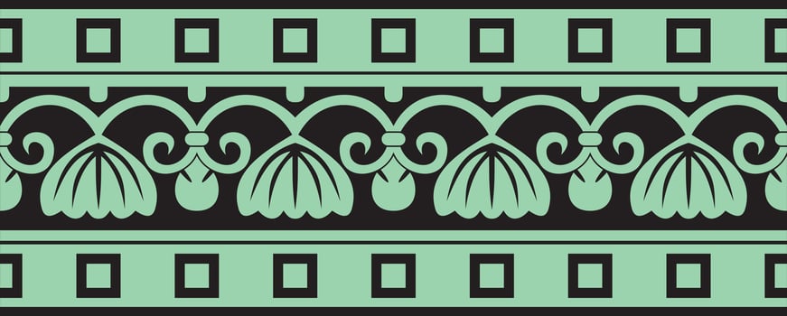green seamless ornament of ancient Greece. Classic Endless pattern frame border Roman Empire. vector