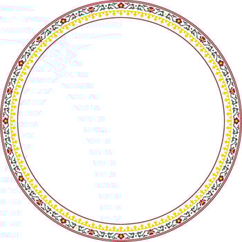 round colored frame, border, Chinese ornament. Patterned circle, ring of the peoples of East Asia, Korea, Malaysia, Japan, Singapore, Thailand. vector