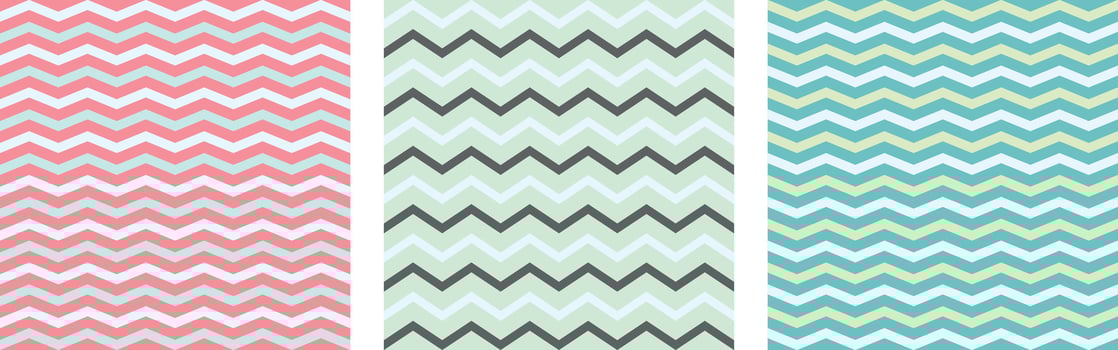 Seamless pattern set zig zag background vector