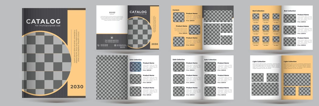 Product catalog template design modern catalog layout vector