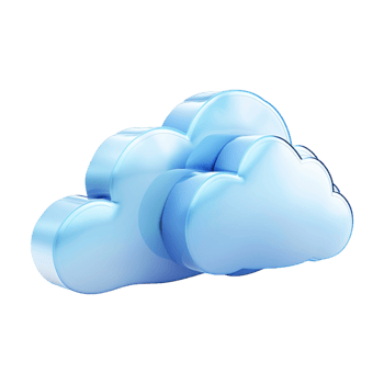 3D Cloud Storage Icon on Transparent Background png