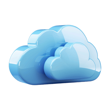 3D Cloud Storage Icon on Transparent Background png