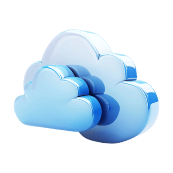 3D Cloud Storage Icon on Transparent Background png