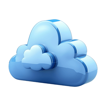 3D Cloud Storage Icon on Transparent Background png
