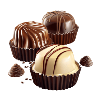 Chocolate Balls with White Cream in it on Transparent Background png