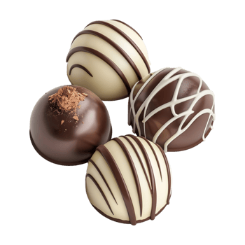 Chocolate Balls with White Cream in it on Transparent Background png