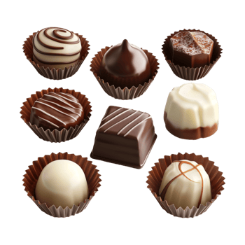 Chocolate Balls with White Cream in it on Transparent Background png