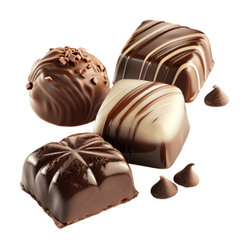 Chocolate Balls with White Cream in it on Transparent Background png
