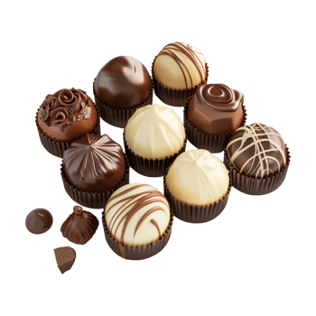 Chocolate Balls with White Cream in it on Transparent Background png