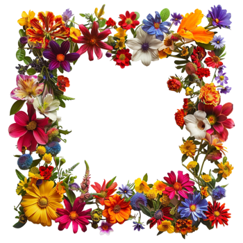 Floral Border on Transparent Background png