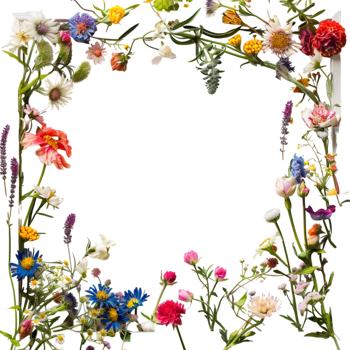 Floral Border on Transparent Background png