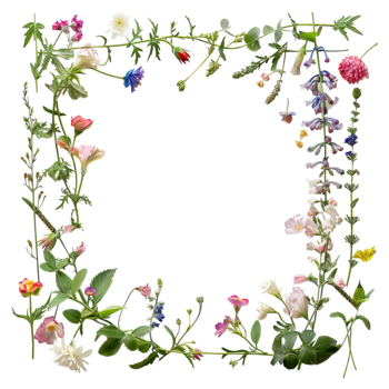 Floral Border on Transparent Background png
