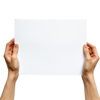 Blank Board in hand on Transparent Background png