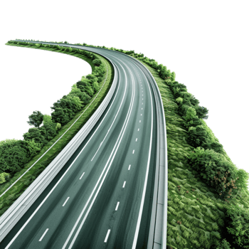 Beautiful Green Highway on Transparent Background png