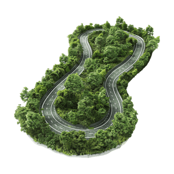 Beautiful Green Highway on Transparent Background png