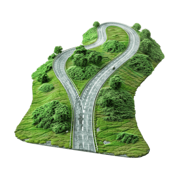 Beautiful Green Highway on Transparent Background png
