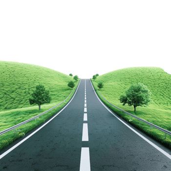 Beautiful Green Highway on Transparent Background png