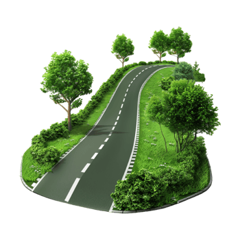 Beautiful Green Highway on Transparent Background png