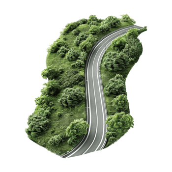Beautiful Green Highway on Transparent Background png