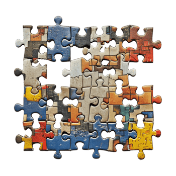 Jigsaw Puzzle on Transparent Background png