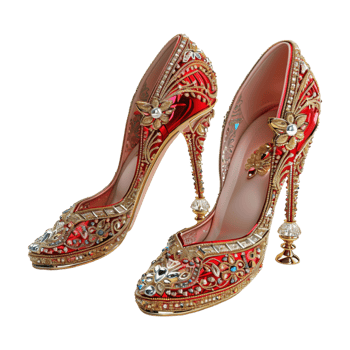 Indian Traditional Bridal Shoes on Transparent Background png