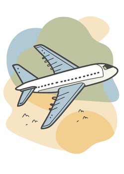 One line art of flying airplane drawing Abstract minimal continuous line wall decor vector