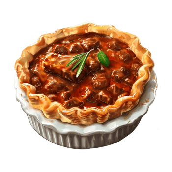 Steak and kidney pie on Transparent Background png