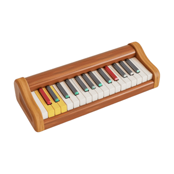 Small Piano Toy on Transparent Background png