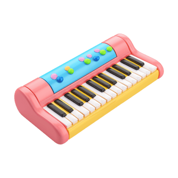 Small Piano Toy on Transparent Background png