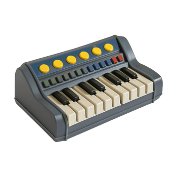 Small Piano Toy on Transparent Background png