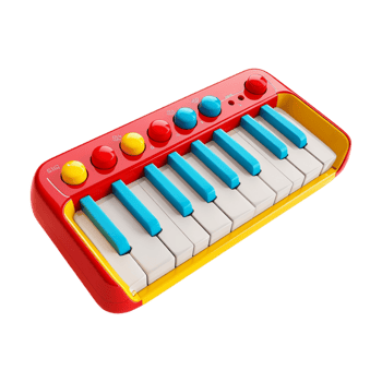 Small Piano Toy on Transparent Background png