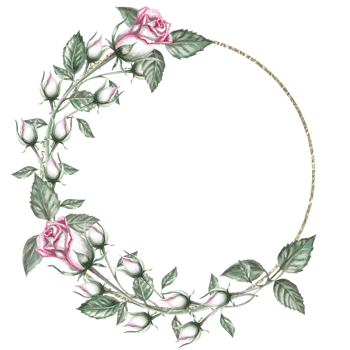 Round frame of delicate rose buds in watercolor illustration. Hand drawn watercolor drawing for wedding invitations, congratulations, gifts, memorable dates. Composition isolated from background. png