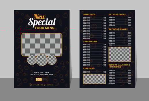 Restaurant Manu and flayer or social media post vector