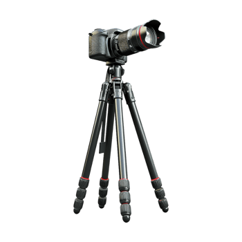 DSLR Camera on Tripod on Transparent Background png
