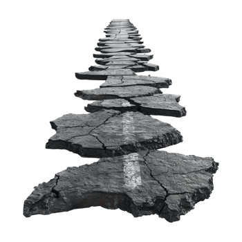 Asphalt Road on Transparent Background png