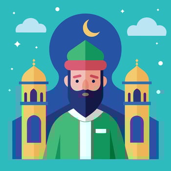 Modern Islamic New Year Celebration in Flat Art vector