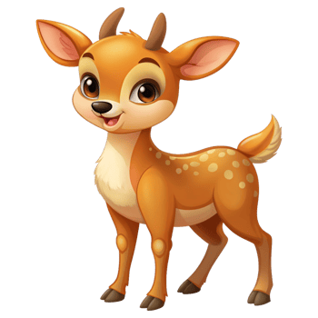 Happy cute Deer image cartoon style png