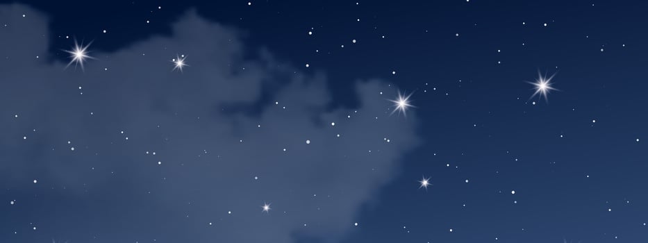 Night sky with clouds and many stars vector