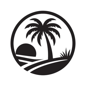Minimalist Palm Tree Silhouette Illustration vector