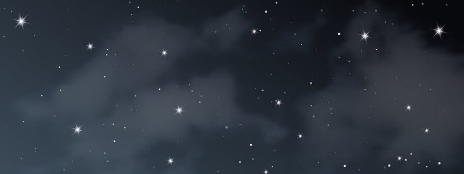 Night sky with clouds and many stars vector