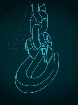 Slip hook grade close-up vector
