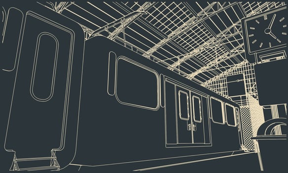 Train station illustration vector