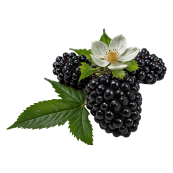 Organic Blackberries Arranged on Clear Background Illustration png